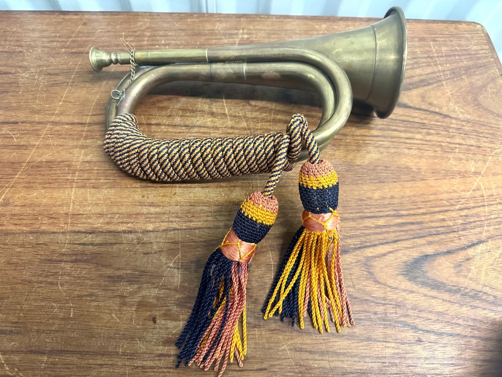 Vintage Mid Century Brass Bugle Wall / Bar Decor