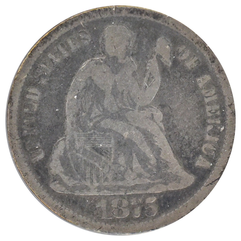 1875 Liberty Seated Dime (VG)