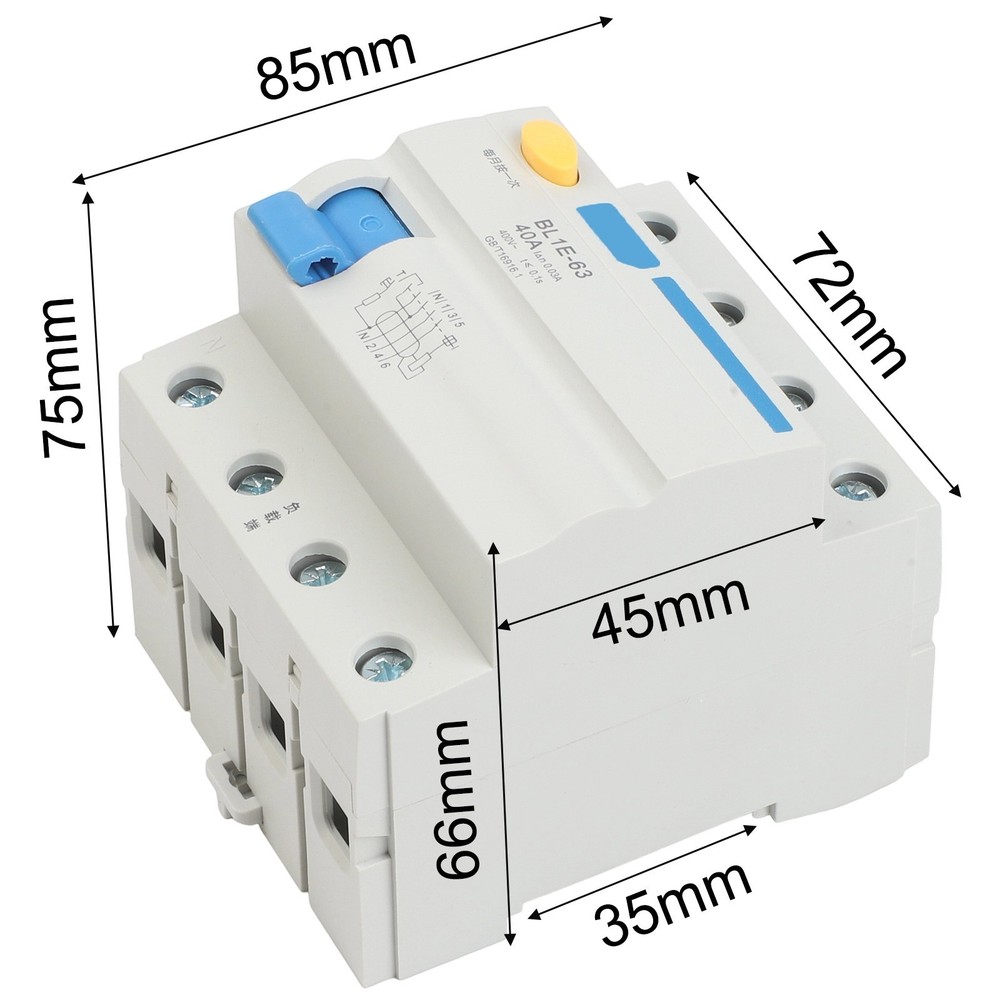 3P+N ML1E63 Leakage Protector With Screw Fixed Installation For Stability