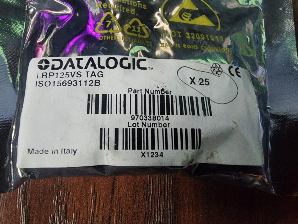 (25) NIB DataLogic LRP125VS HF PCB RFID Tags: 112 Bytes, ɸ22mm x 3mm Width
