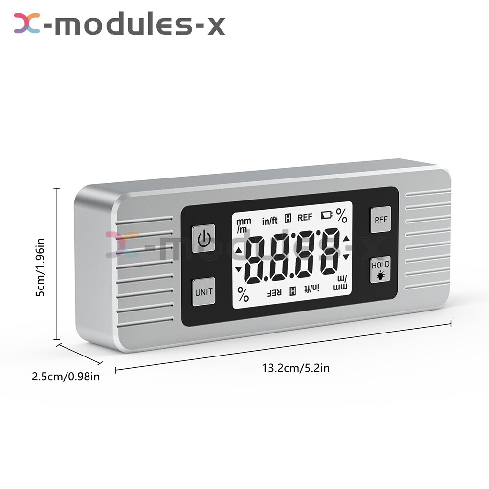 3in1 Protractor Inclinometer Level Ruler 4*90° Digital LCD Display W/ Backlight