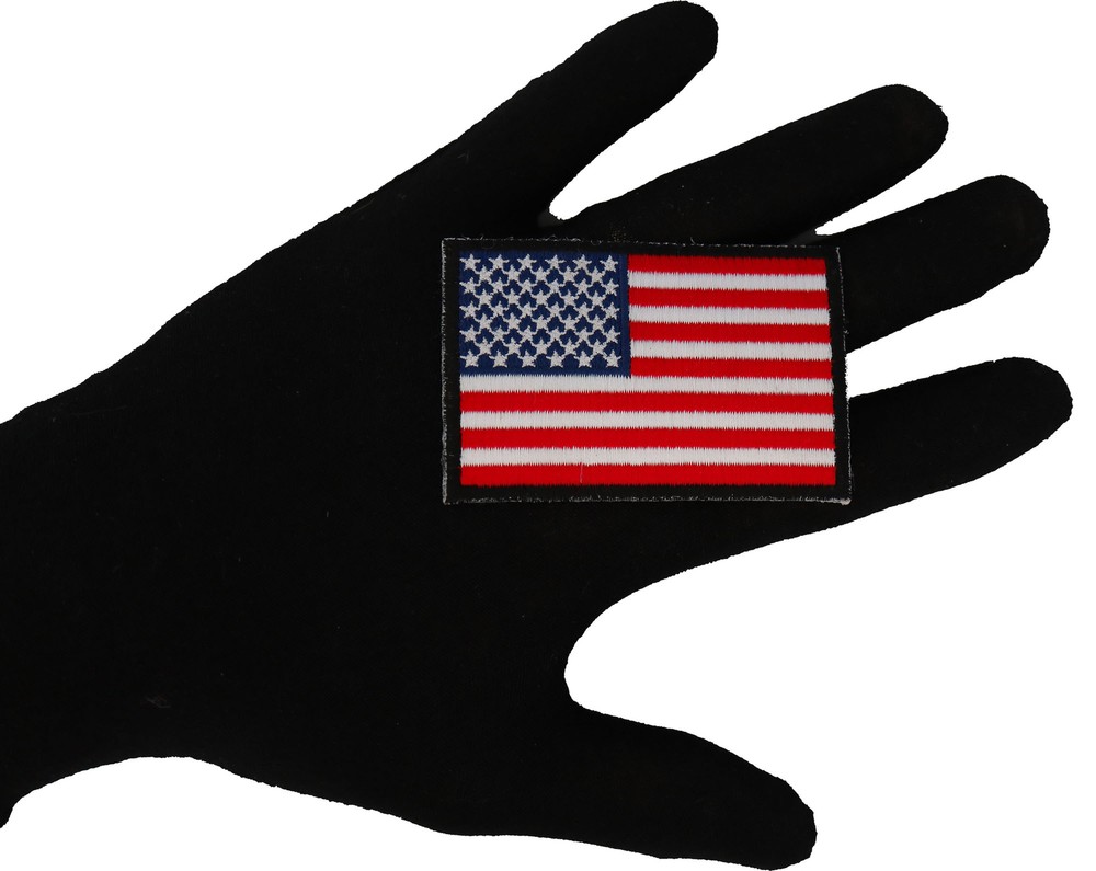 American Flag Patch with Black Borders- 3x2 inch - P2046B