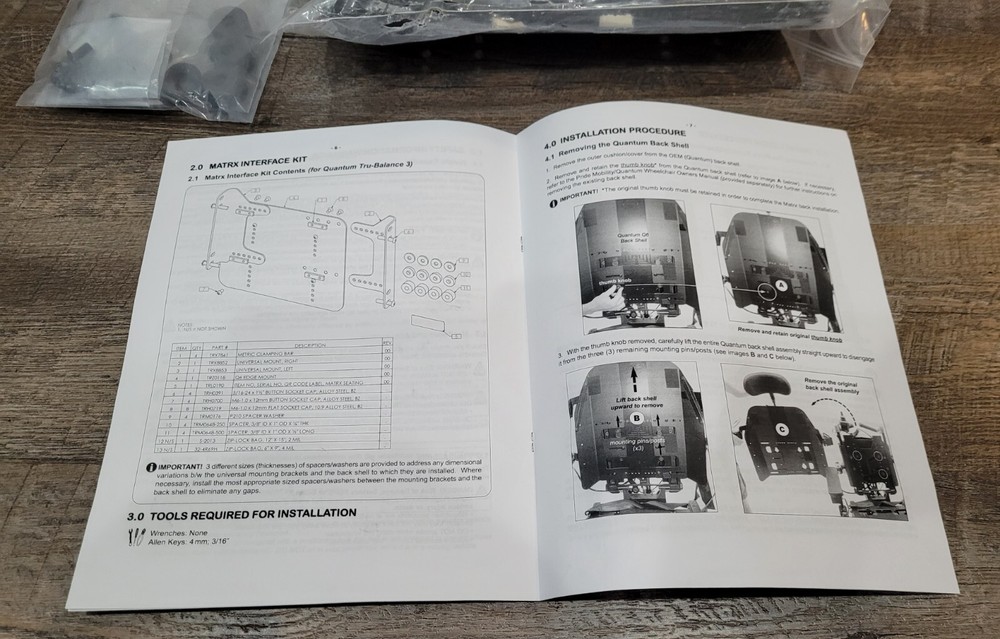 Matrix Back Interface For Quantum True Balance 3 Seating System TRC2800