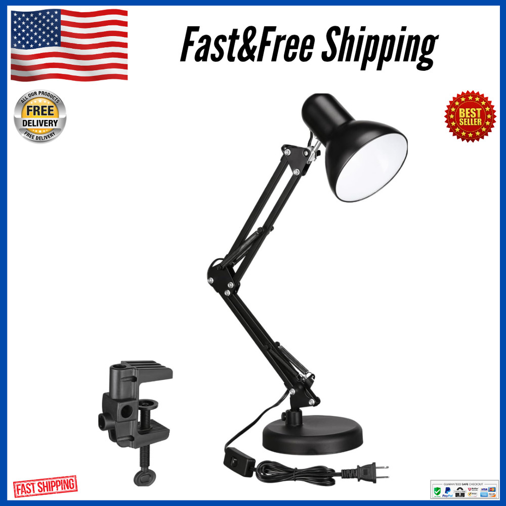 Swing Arm Desk Lamp Clamp Light Work Bench Computer Artist Drafting Studio Table