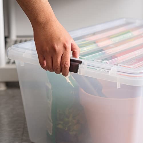 68 Qt Stackable Plastic Storage Bins with Lids, 5 Pack - 68 Qt. - 5 Pack Clear