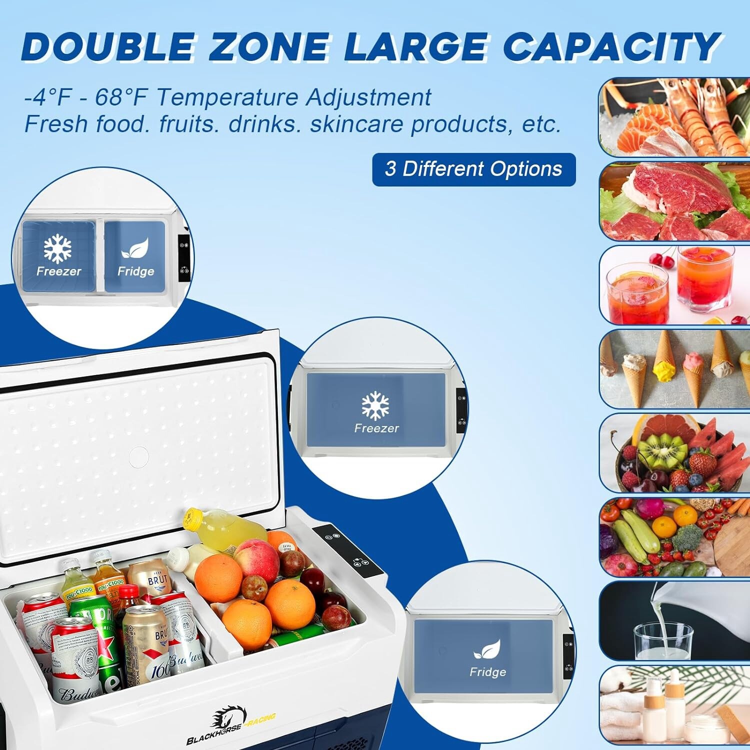 35L/37QT Portable Car Refrigerator Freezer Compressor Cooler Dual Zone 12V Home