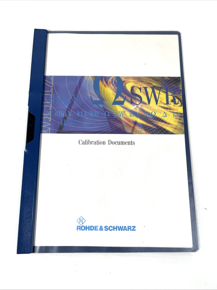 Rohde & Schwarz Calbration Documents Vintage
