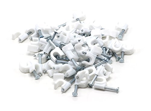 - Single Coaxial Cable Clips, Cat6, Electrical Wire 50 Pack White, Single