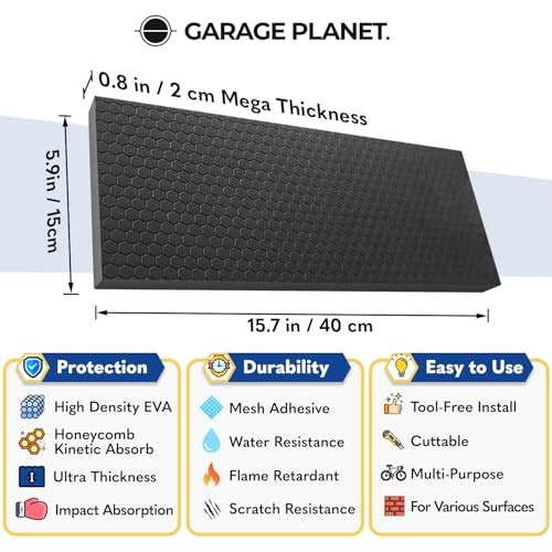 M2 Garage Wall Protector Car Door Wall Protector, Tool-Free, 2 Pack Black