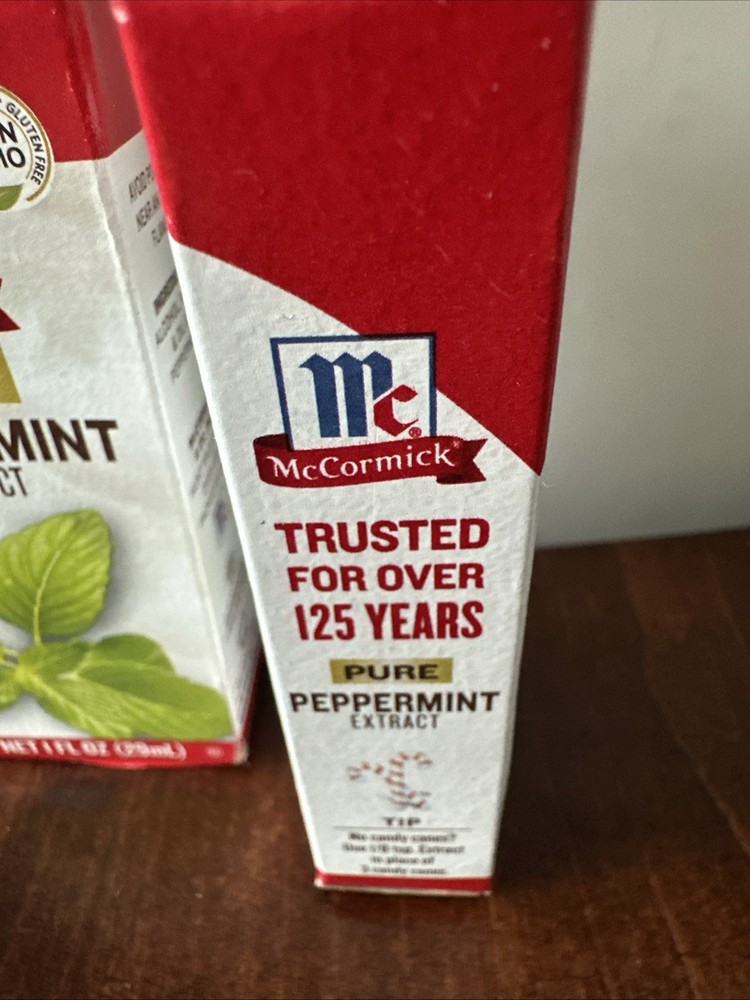 2 Pack- McCormick Pure Peppermint Extract -2oz. Use For Baking, Coffee, Candy.