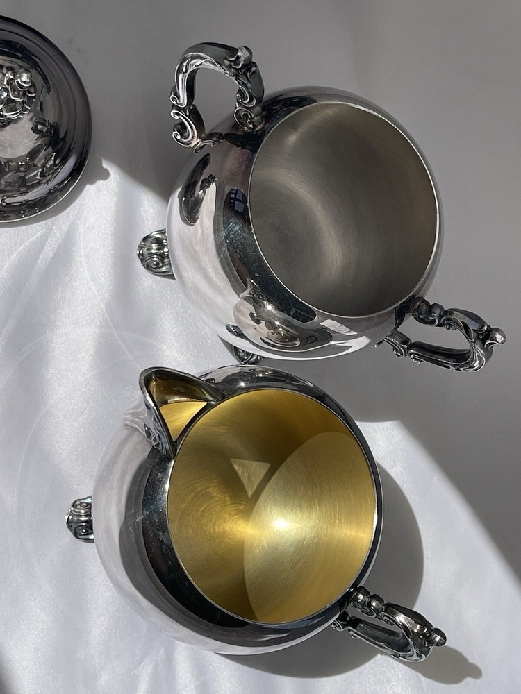 F B Rogers Silver Company Tea Server Cream Sugar Set Pitcher Special Holiday