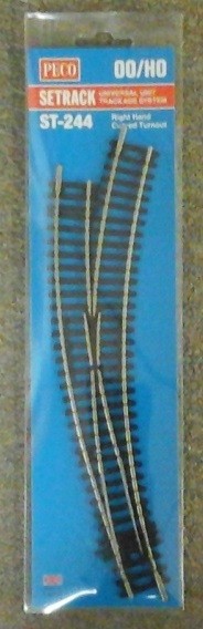 PECO HO Code 100 Short Curved double radius Right Turnout ST244