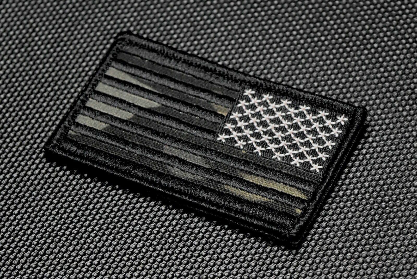 Multicam Black US Flag Embroidered Patch USA MC Blk Blackout Reverse Hook/Loop