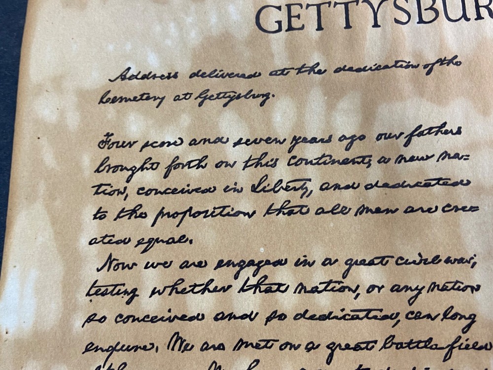 Reproduction Gettysburg Address