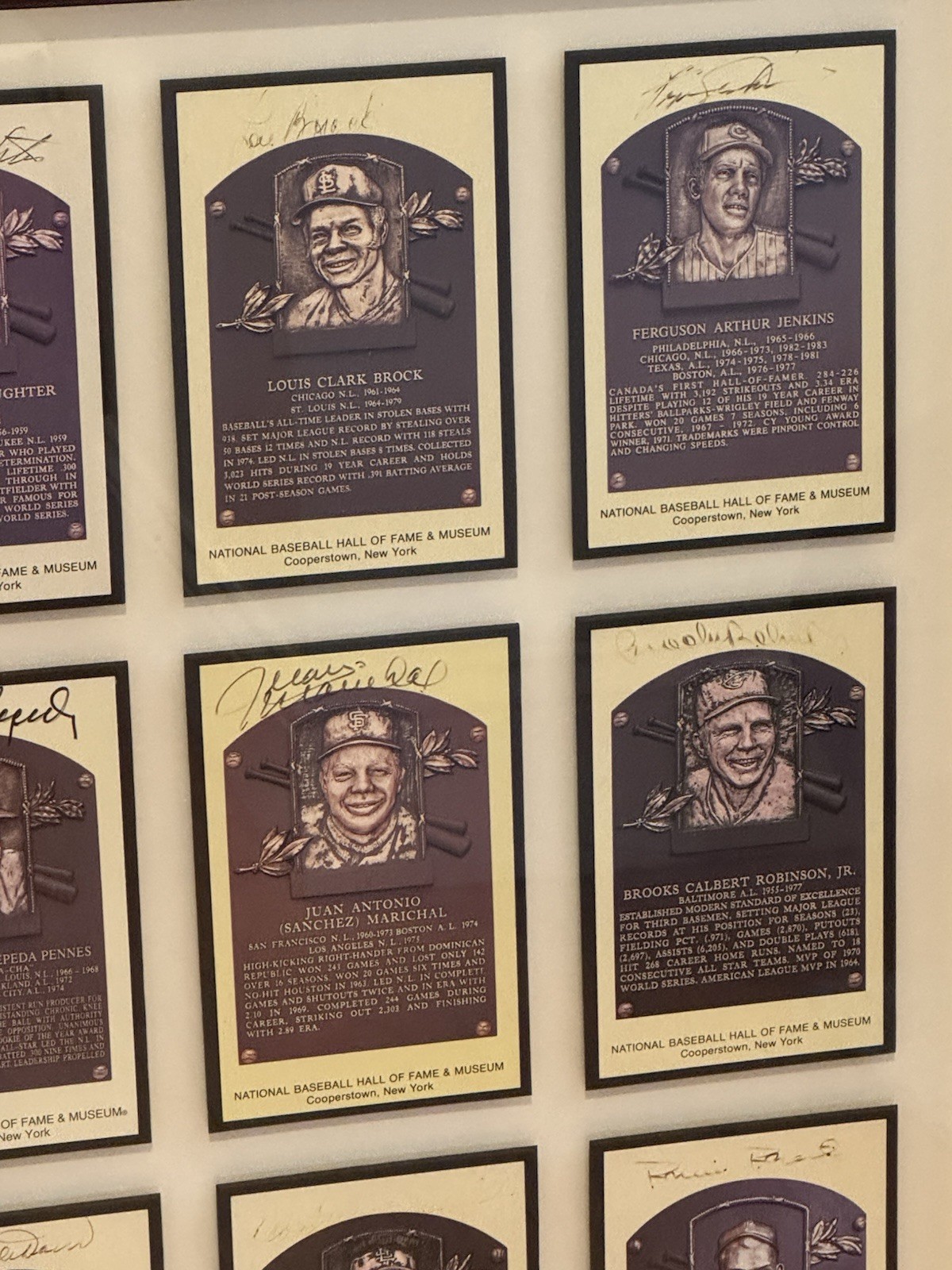 Orlando Cepeda Personally Owned Autographed Hall of Fame Plaque Framed Display