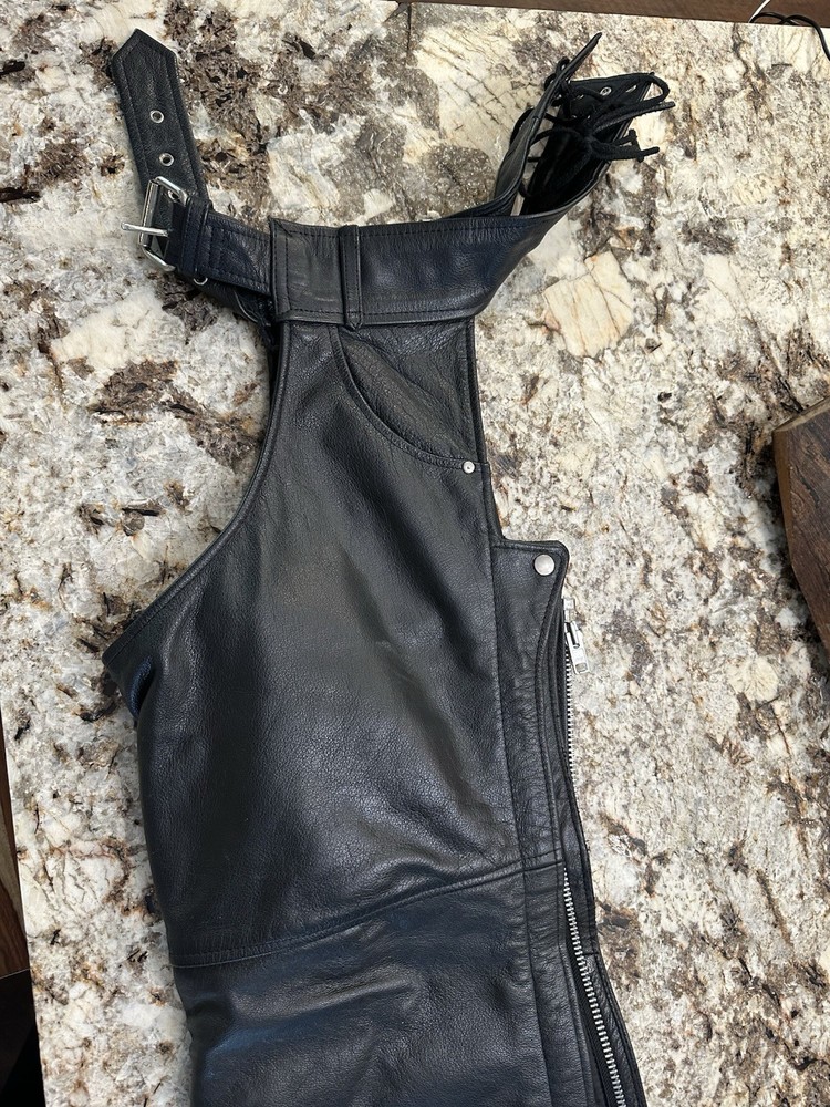 Genuine Leather Motorcycle Riding Chaps