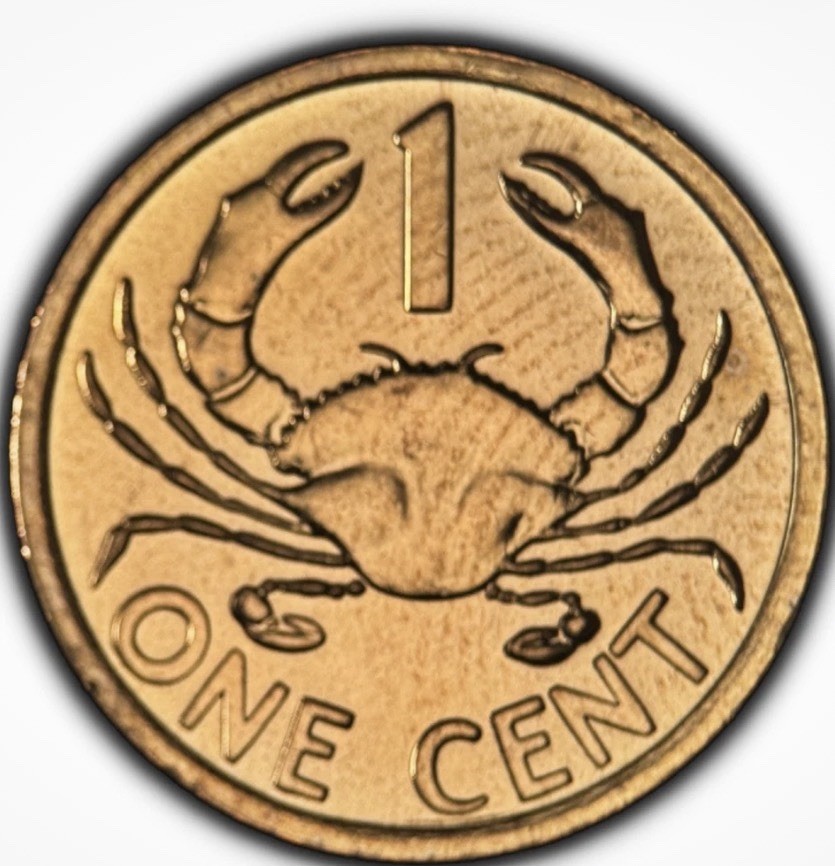 5 Slabbed Seychelles One Cent Crab Coins