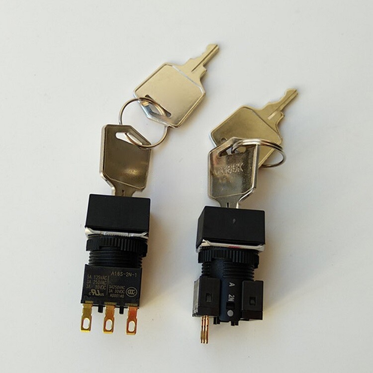 1PC For Key Selector Switch 2-speed Auto Reset   A165K-A2AL-1