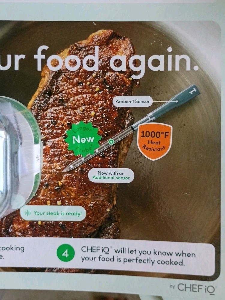 CHEF iQ Digital Probe Bluetooth or Wi-Fi Wireless Meat Thermometer