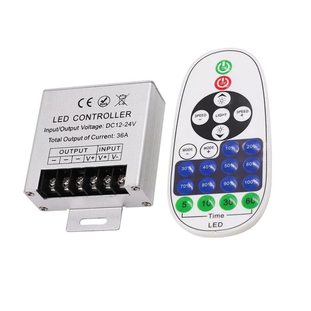 23Keys Remote Controller IR 360W LED 36A Light Dimmer Wireless 12V 24V DC