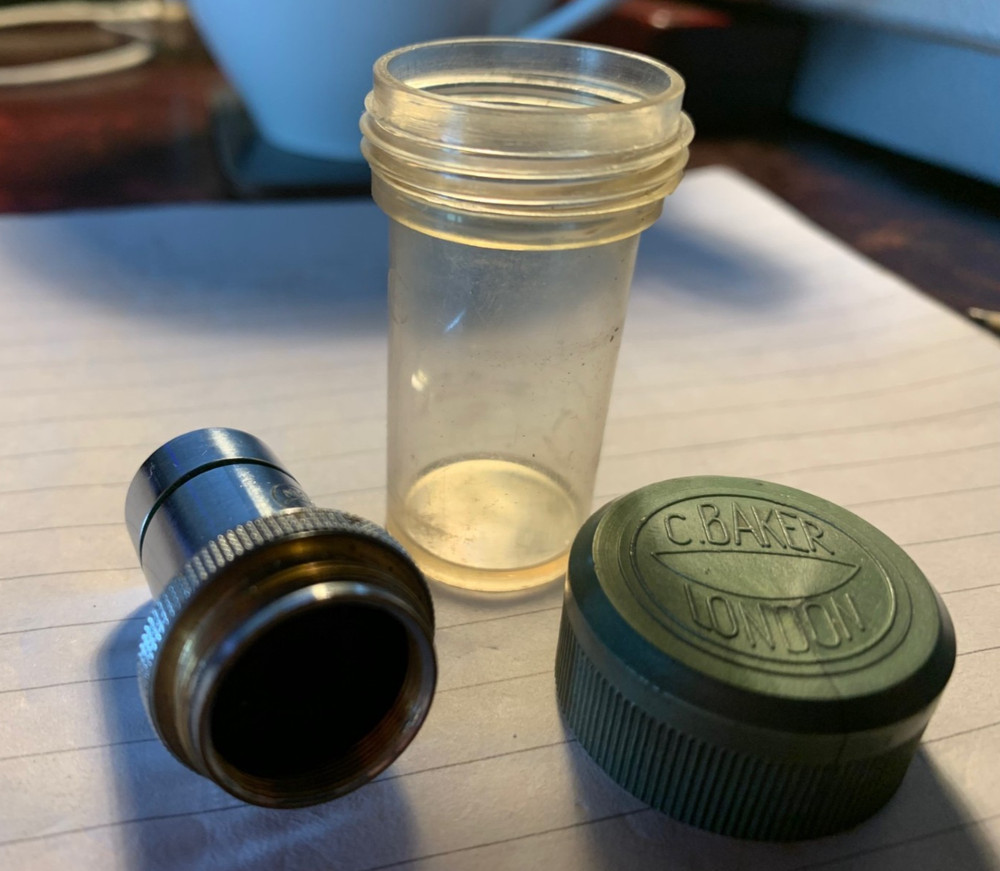 Vintage C. Baker Microscope Objective Lens - 40x Magnification NA 0.7