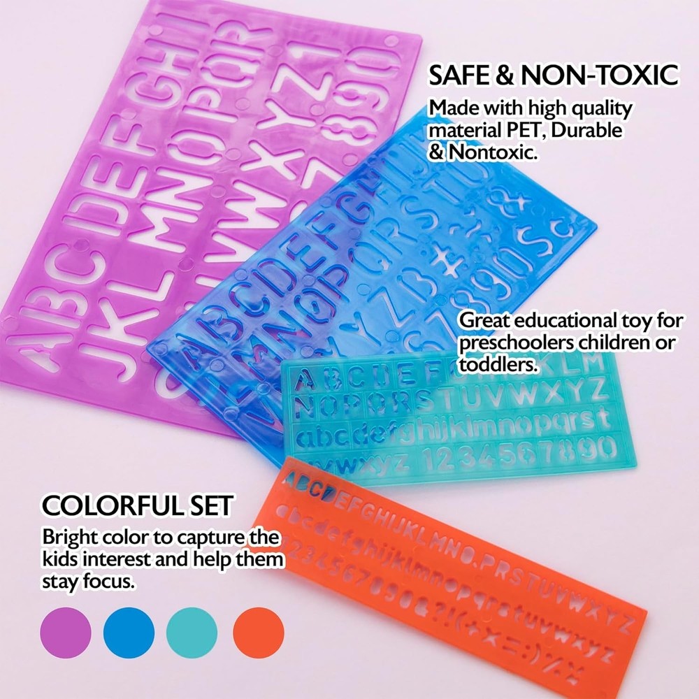 Professional Letter & Number Stencils Set - 4 Sizes for All Creative Projects