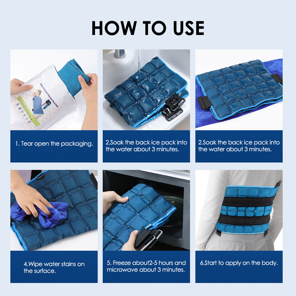 Reusable Ice Gel Pack Hot & Cold Therapy Heat Wrap Pad for Back Waist Hip Knee