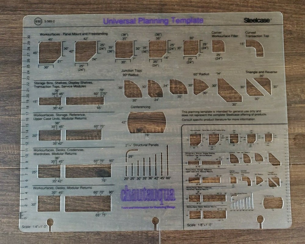 Universal Planning Template Steelcase Chautauqua Worksurfaces Panel Mount Design