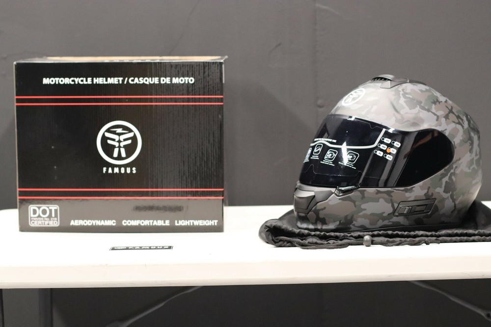 FAMOUS HELMETS PRO - DOT CERTIFIED........... CAMOUFLAGE *M* Medium