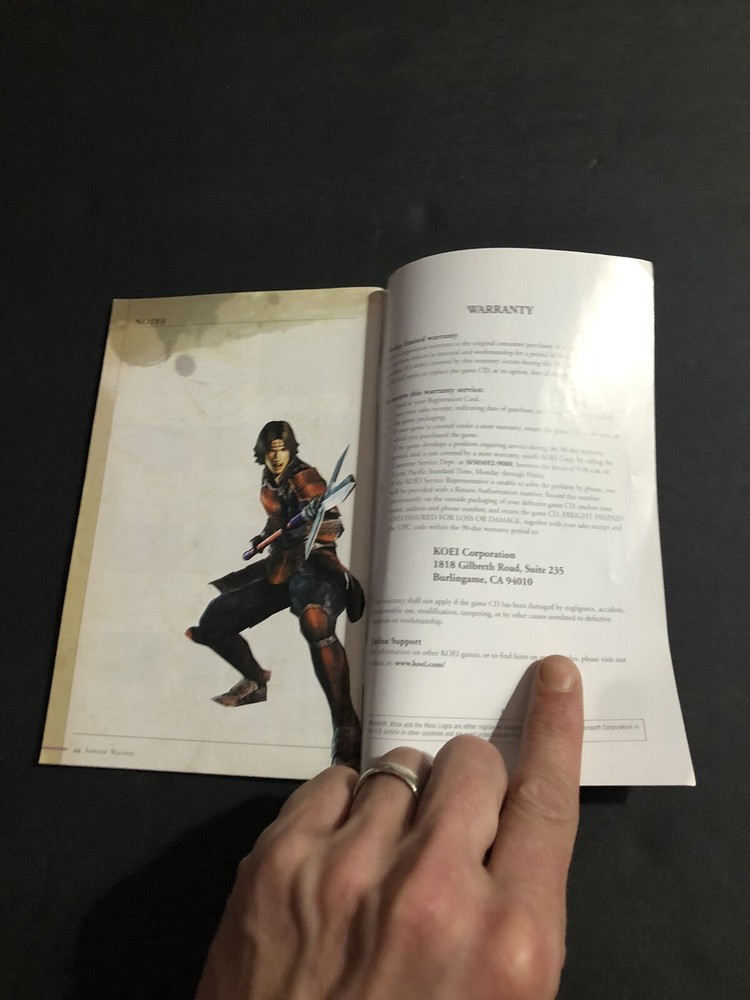 Samurai warriors Xbox Manual Only