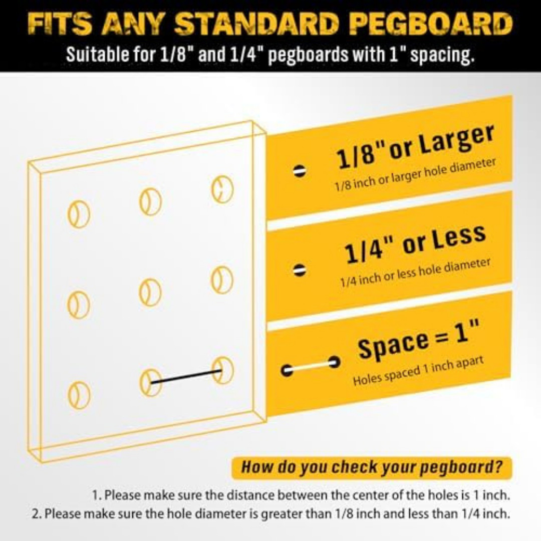 297 Piece Pegboard Hooks Kit, Peg Board Organizer Accessories with Bins for Orga