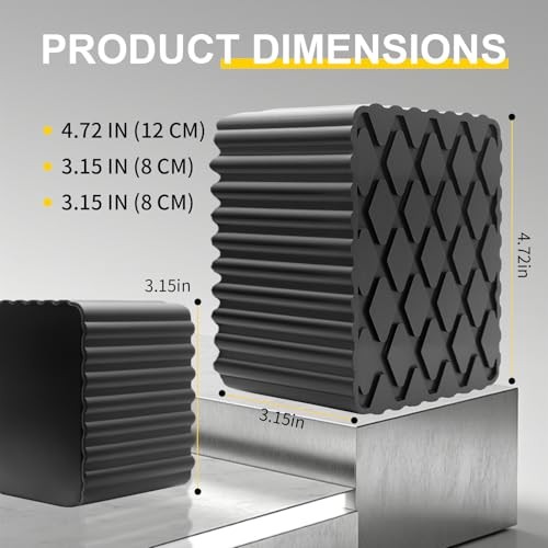 4 Pack Solid Rubber Auto Lift Block Spacer Pad Solid 120mm x 80mm x 80mm