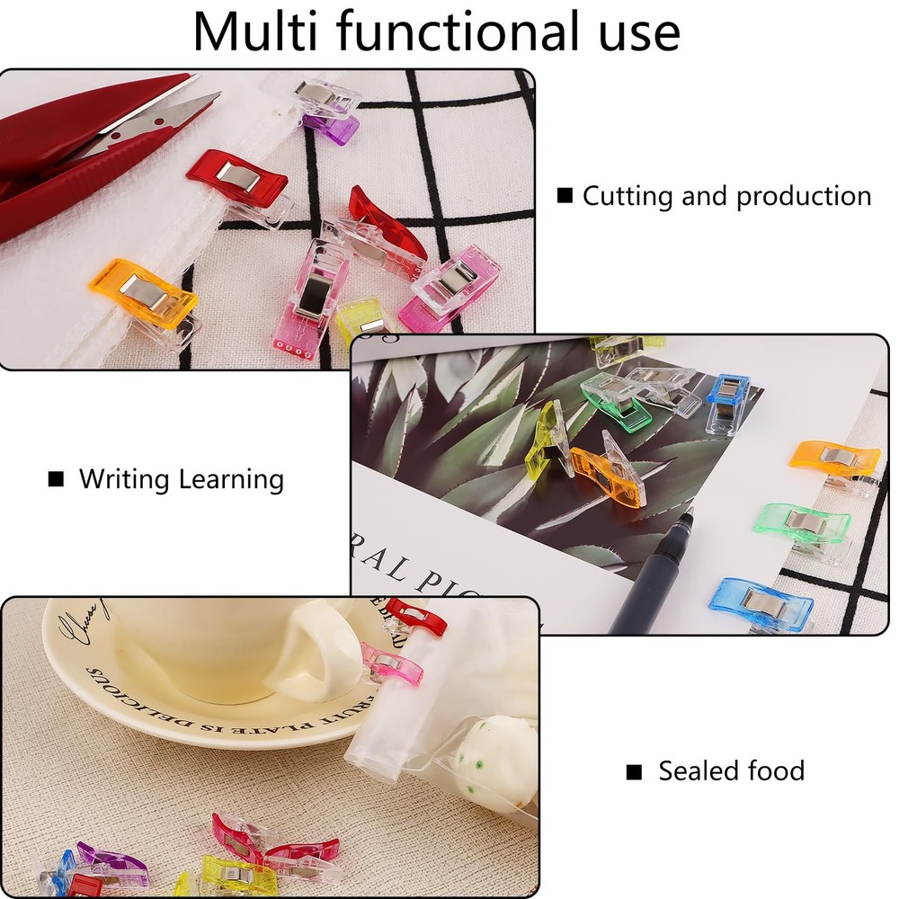 GDMINLO 100 Pack Multipurpose Sewing Clips for Quilting One Size, Assorted