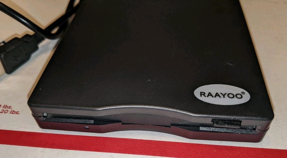 RAAYOO 3.5 inch External Floppy Disk Drive Reader with Built in Cable, USB 2.0