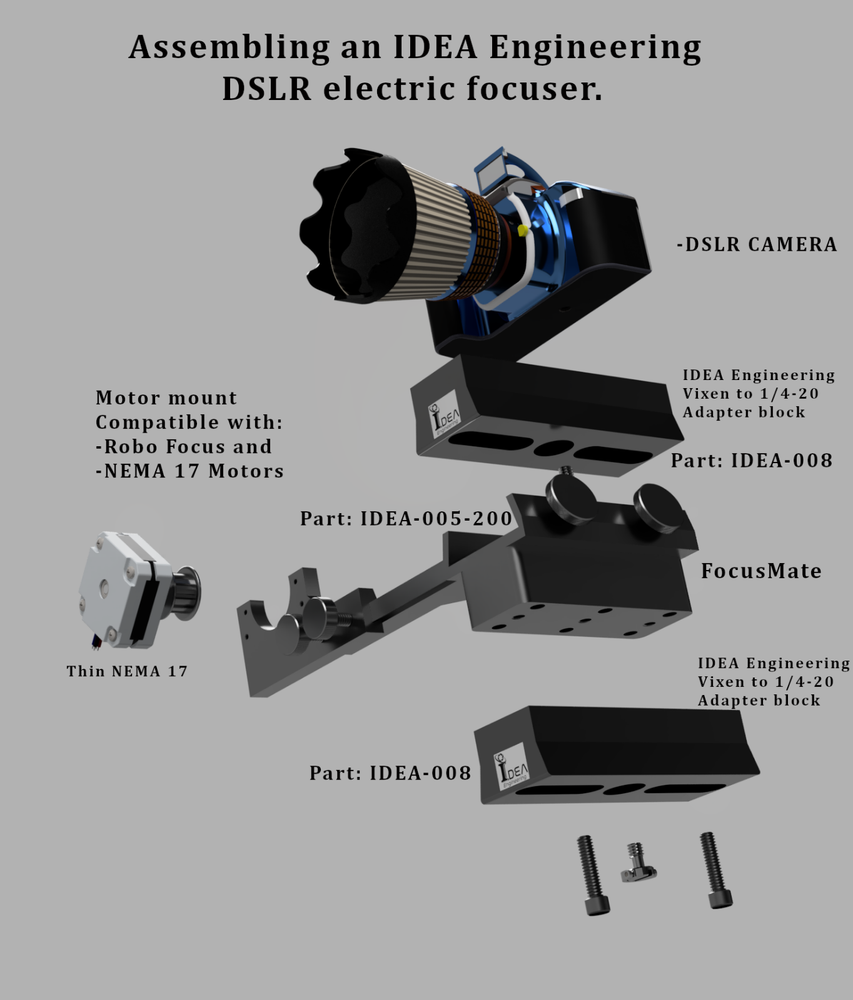 IDEA Engineering 1/4-20 extra height Vixen style dovetail adapter (For mounts)