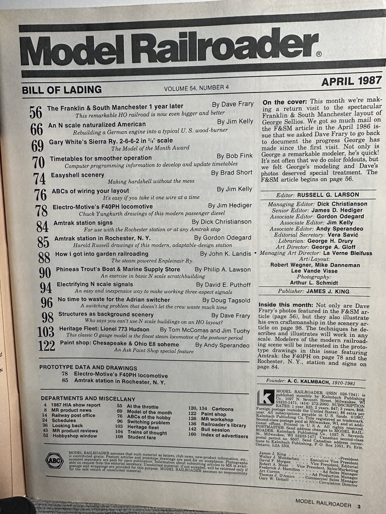 Model Railroader Magazine - April 1987 - Structures as Background Scenery