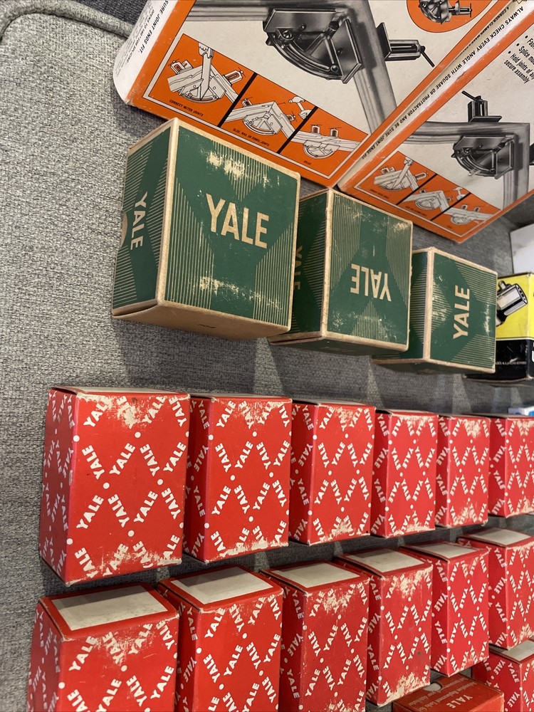 Vintage Yale Lockset Boxes + Adjustable Clamp And Other EMPTY BOXES