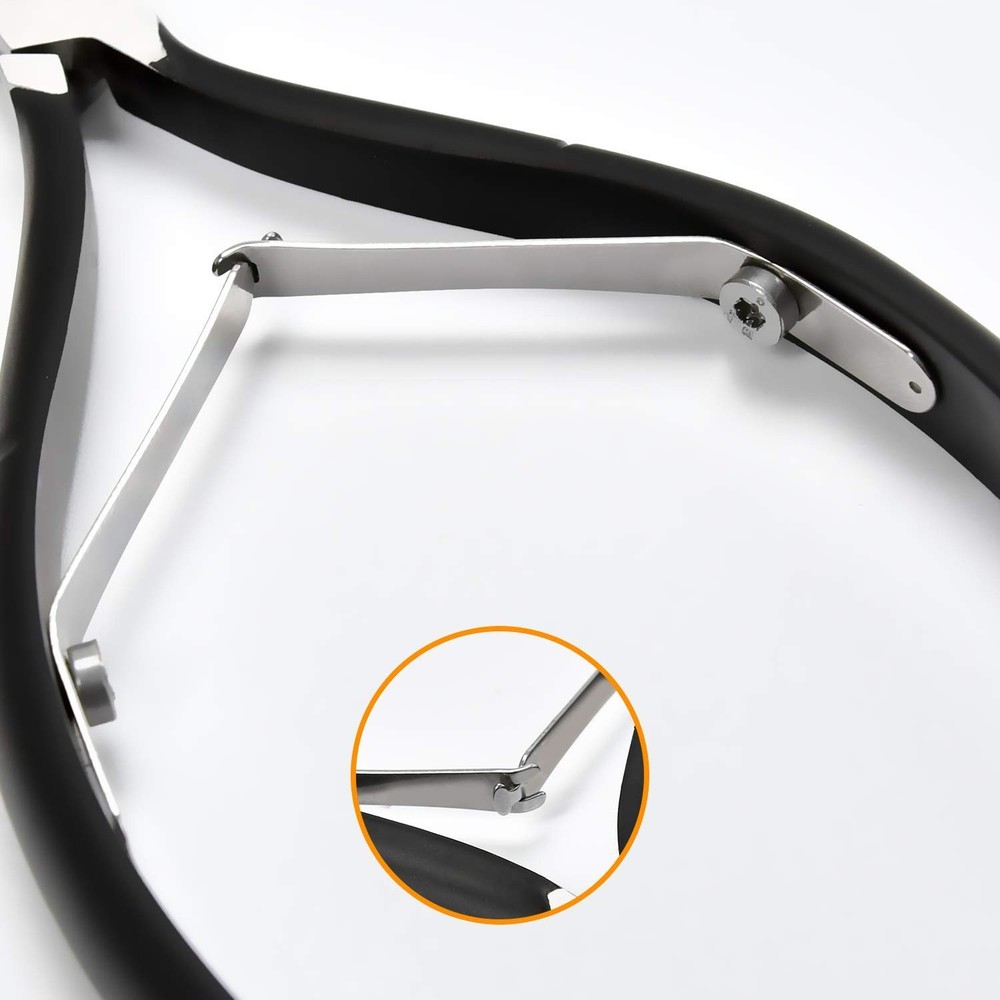Cuticle Trimmer with Pusher - Half Jaw, Titanium Black