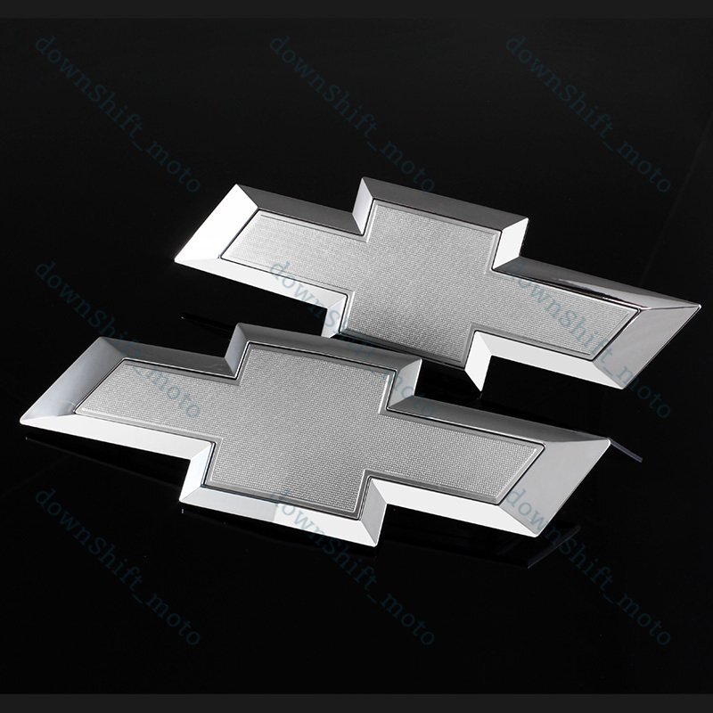 For 2014-2015 GM Chevy Silverado Silver Front Grill & Tailgate Bowtie Emblem New
