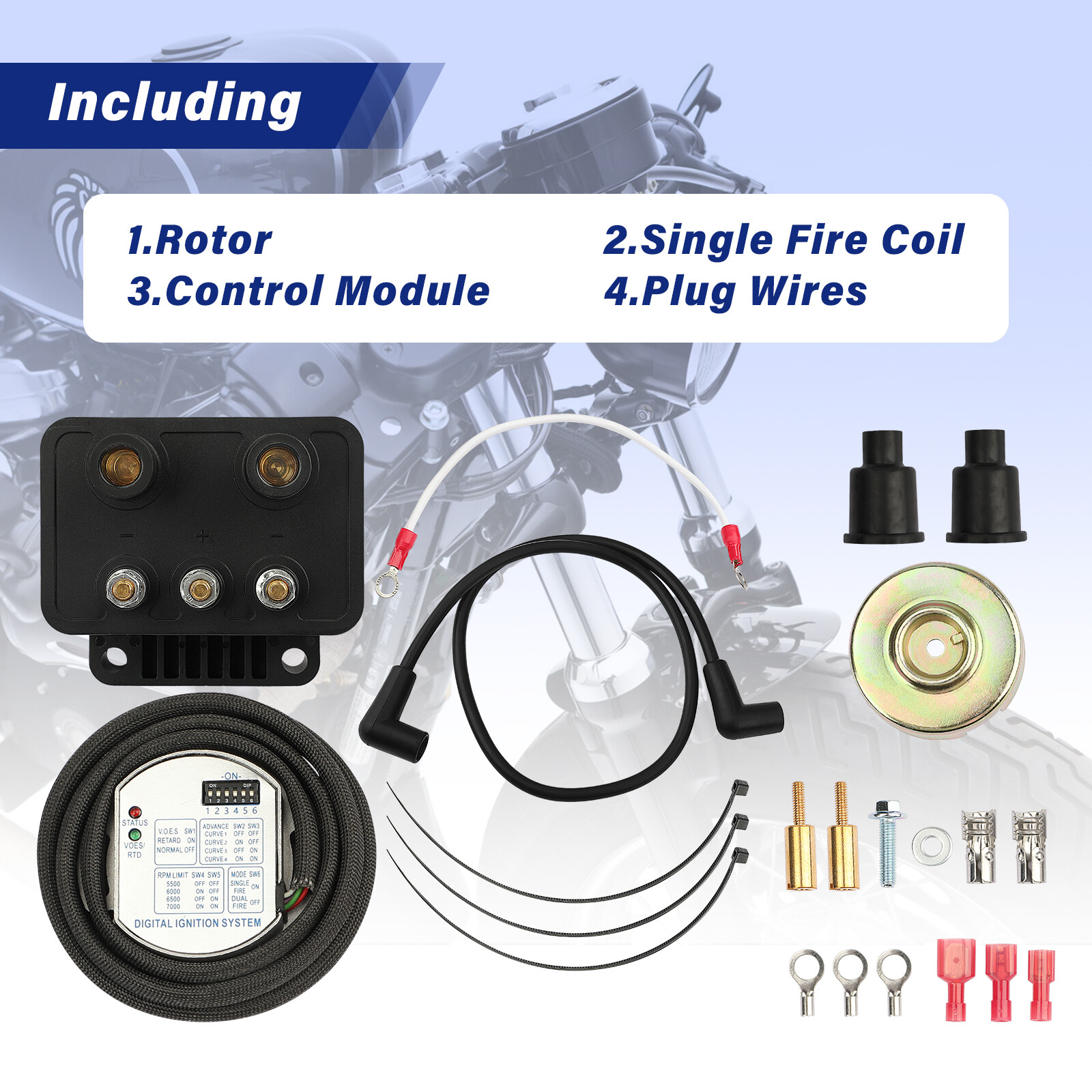Single Fire Programmable Ignition Coil Kit 53-660 For EVO Big Twin XL Sportster