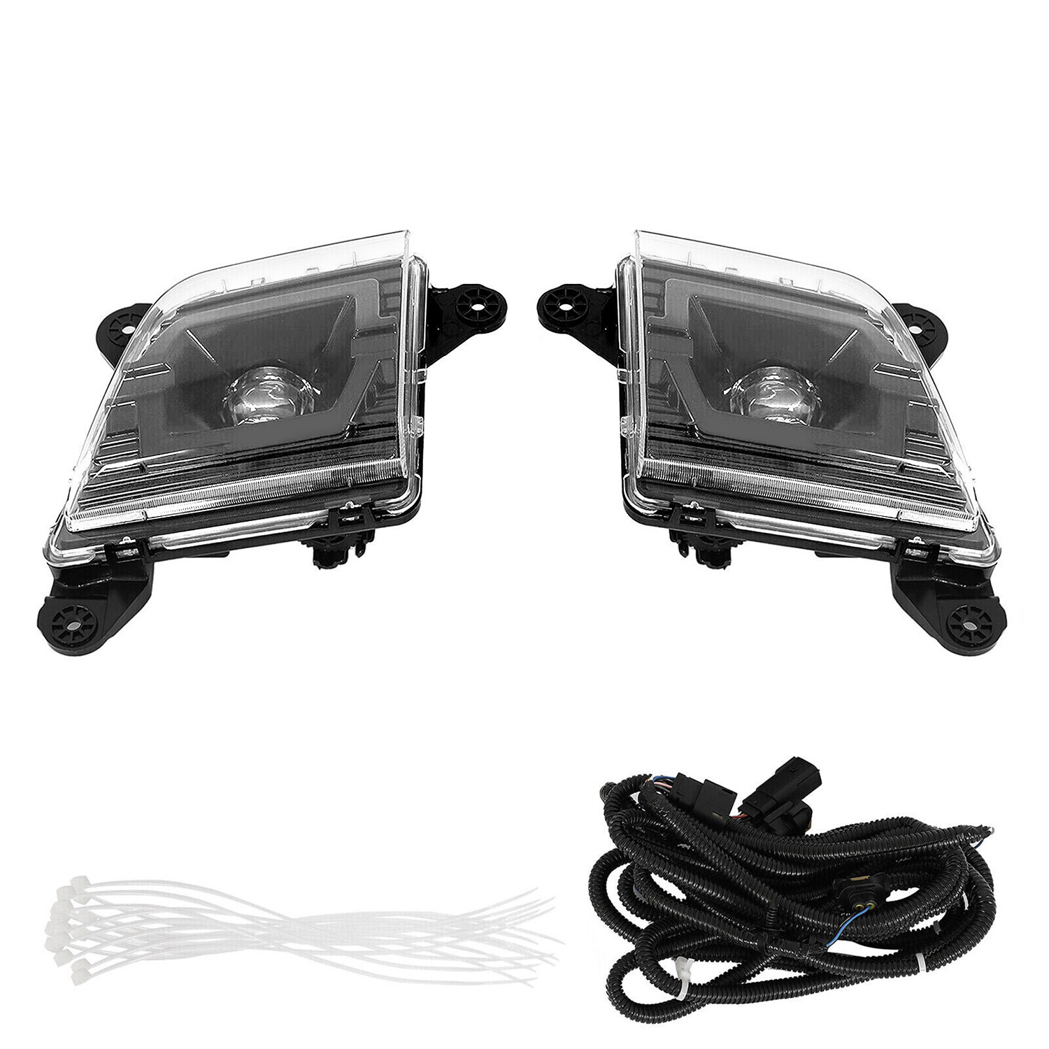 For 2019 2020 2021 2022 Chevy Silverado 1500 LED Daytime Fog Light Lamps Black