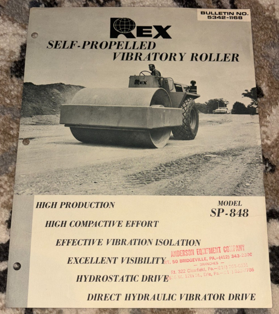 Rex SP-848 Vibratory Roller Brochure AMIL25