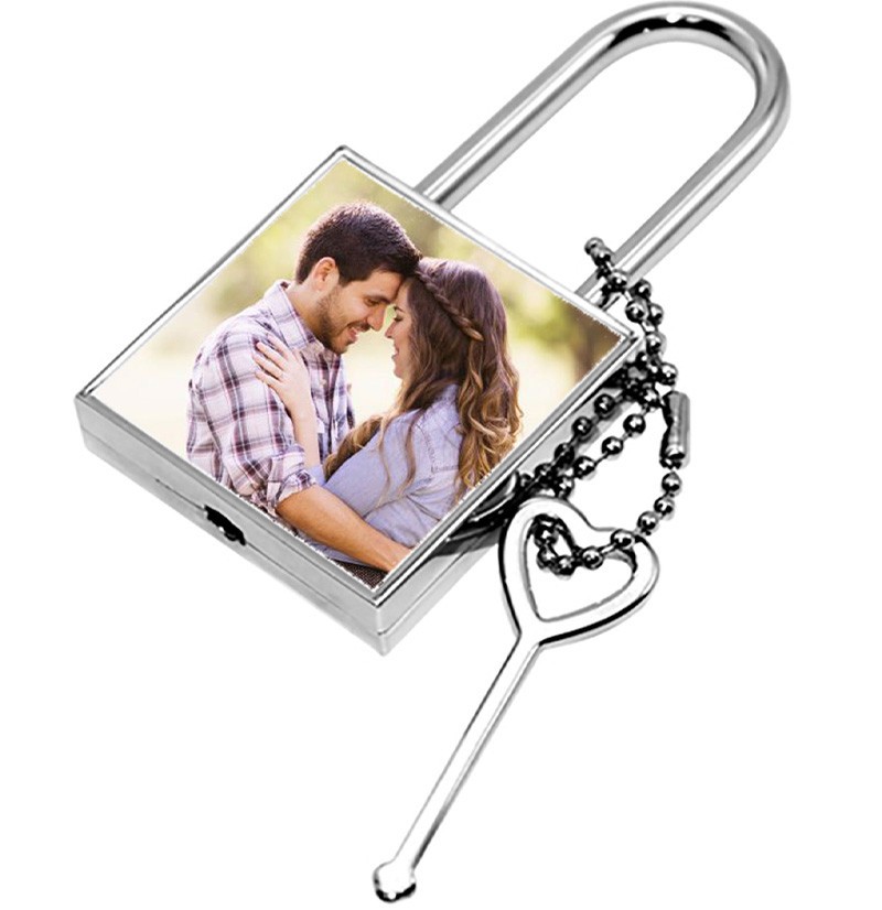 Custom Square Lock Keychain