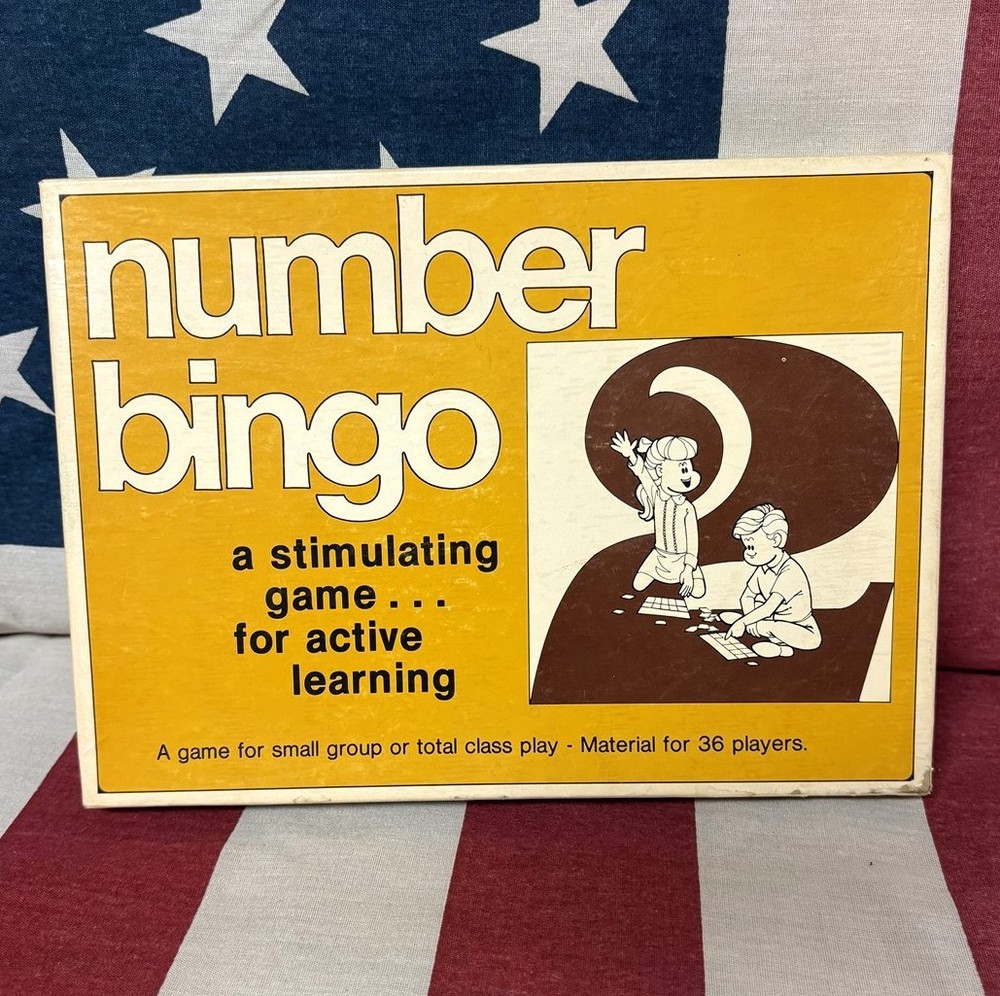 NUMBERS BINGO educational game Trend Enterprises arithmetic 1985 classroom math