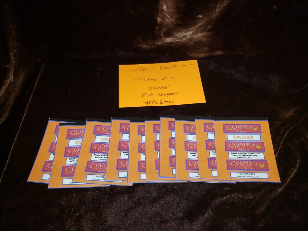 REPRO PACE COMET MINT WRAPPERS "ORANGE" 10 PACK #PC6 ORANGE