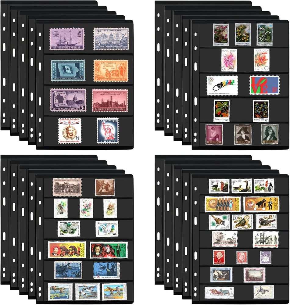 Standard 9-Hole Stamp Album Pages for Collecting and Displaying Stamps