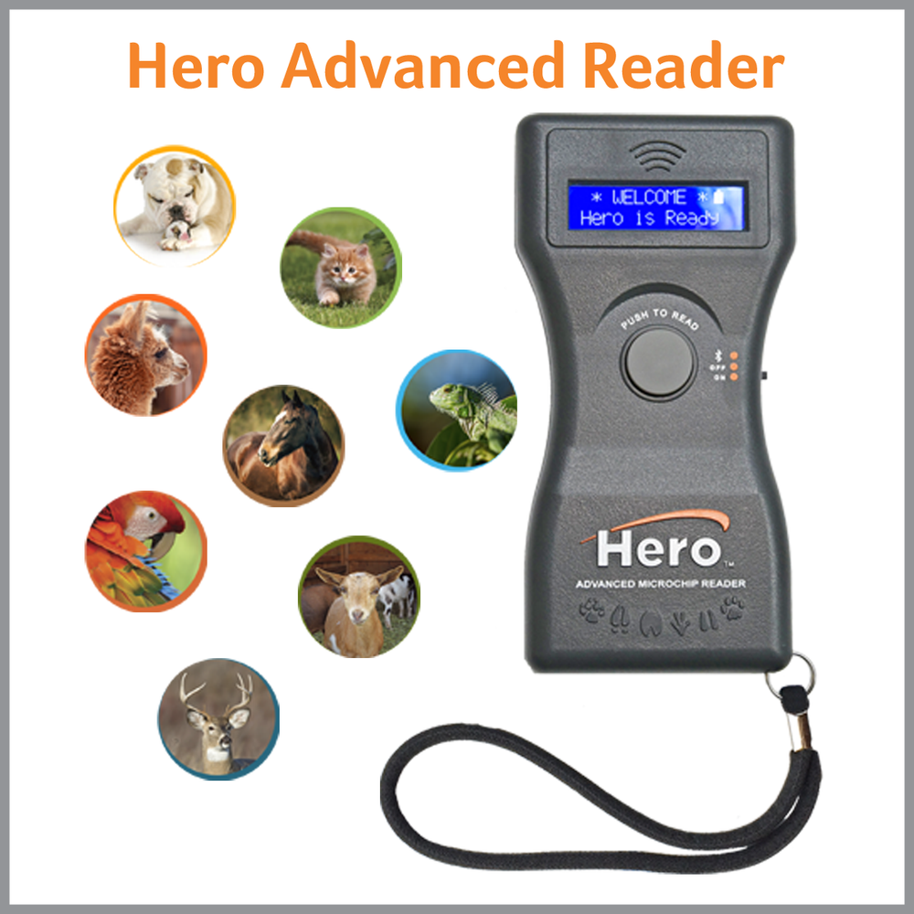 NEW Hero Universal Microchip Reader/Scanner by Microchip ID (Black)