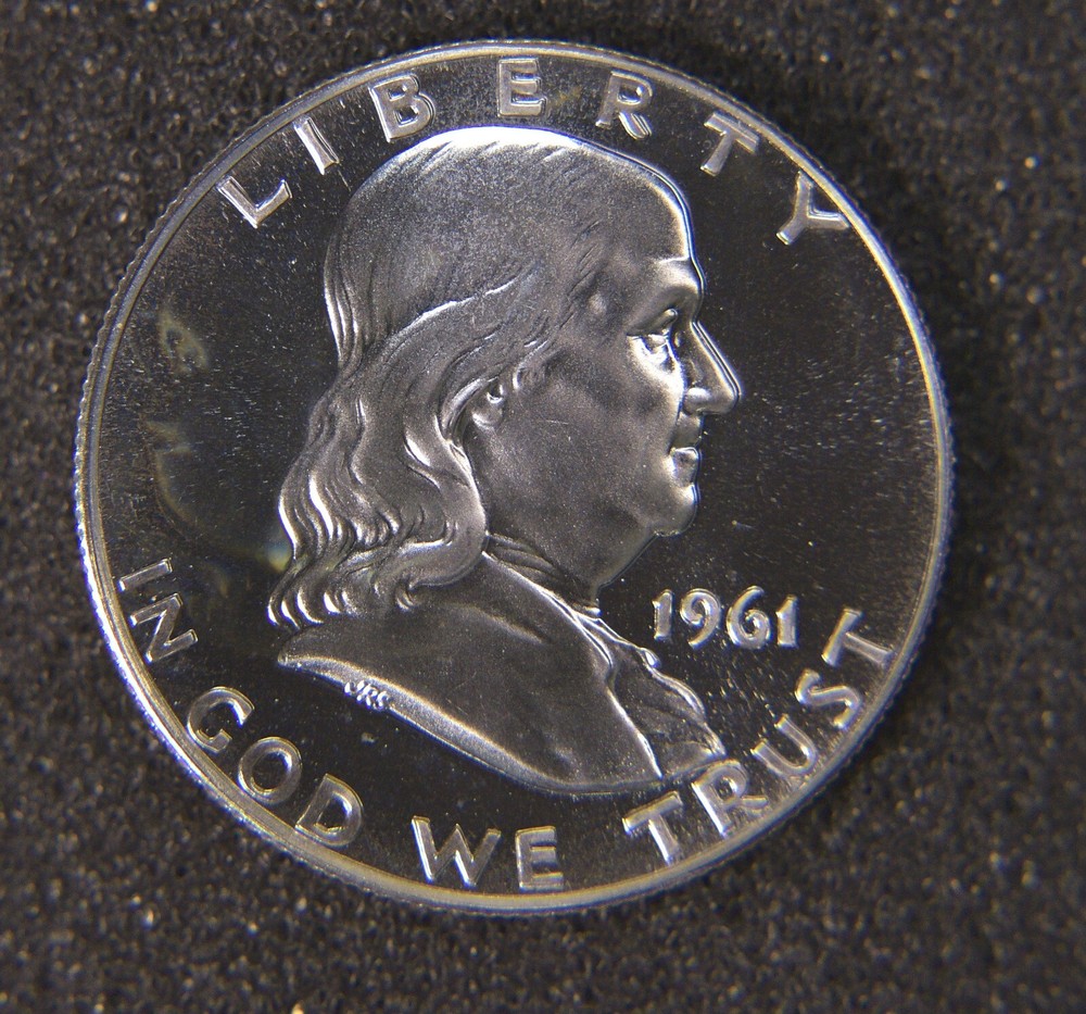 1961 Franklin Half Dollar PR SUPB Cameo 90 Silver Mint State Unc Proof Superb PF