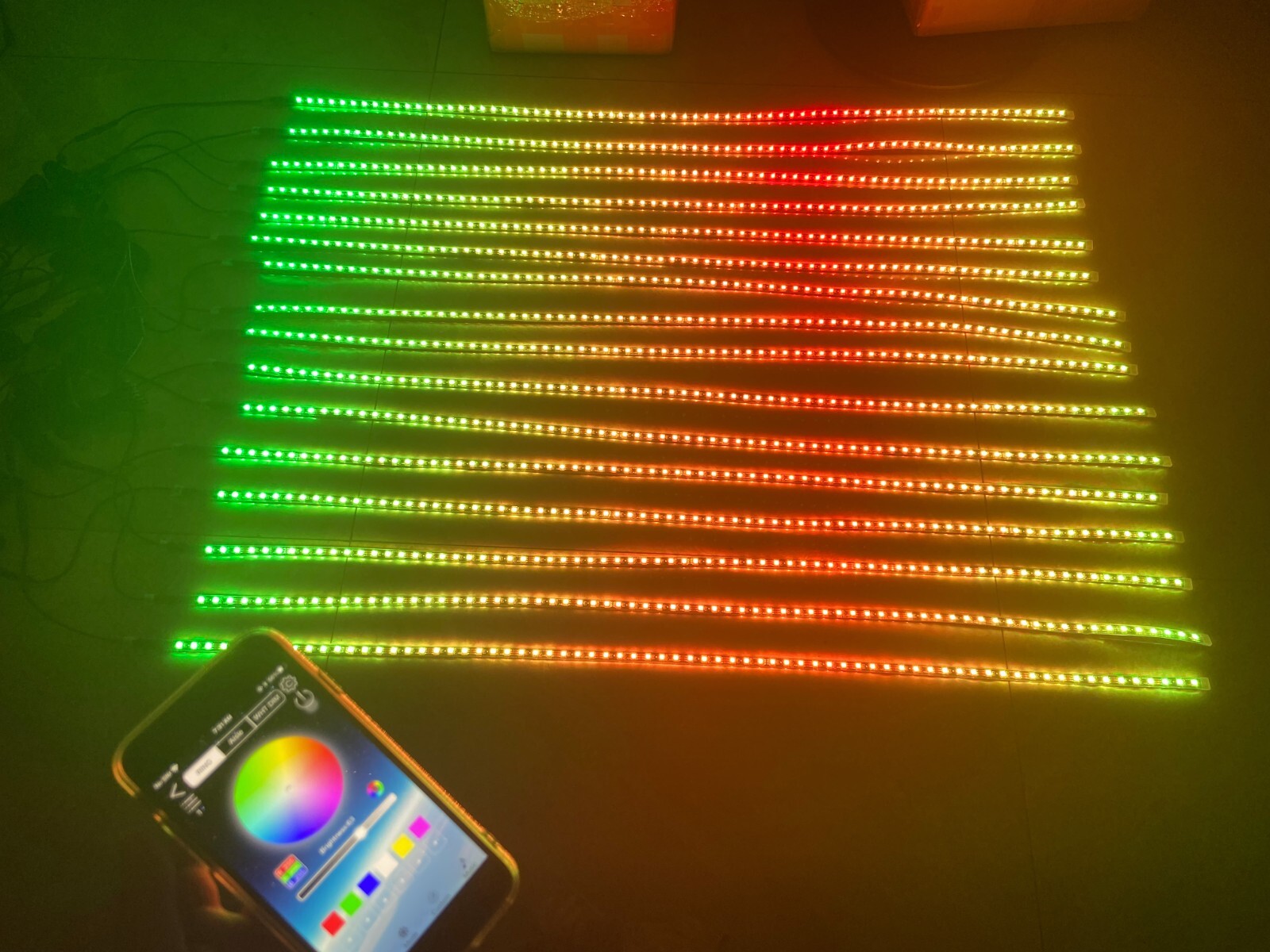 4FT 48" x16PCS APP+Remote CHASING Flow LED IP68 Polaris Slingshot Strips Lights