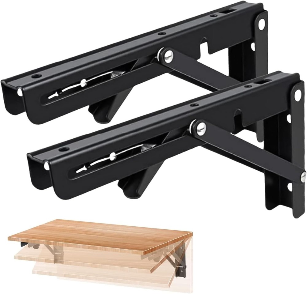 Folding Shelf Brackets  2Pcs Heavy Duty Shelf Brackets Metal Triangle Table